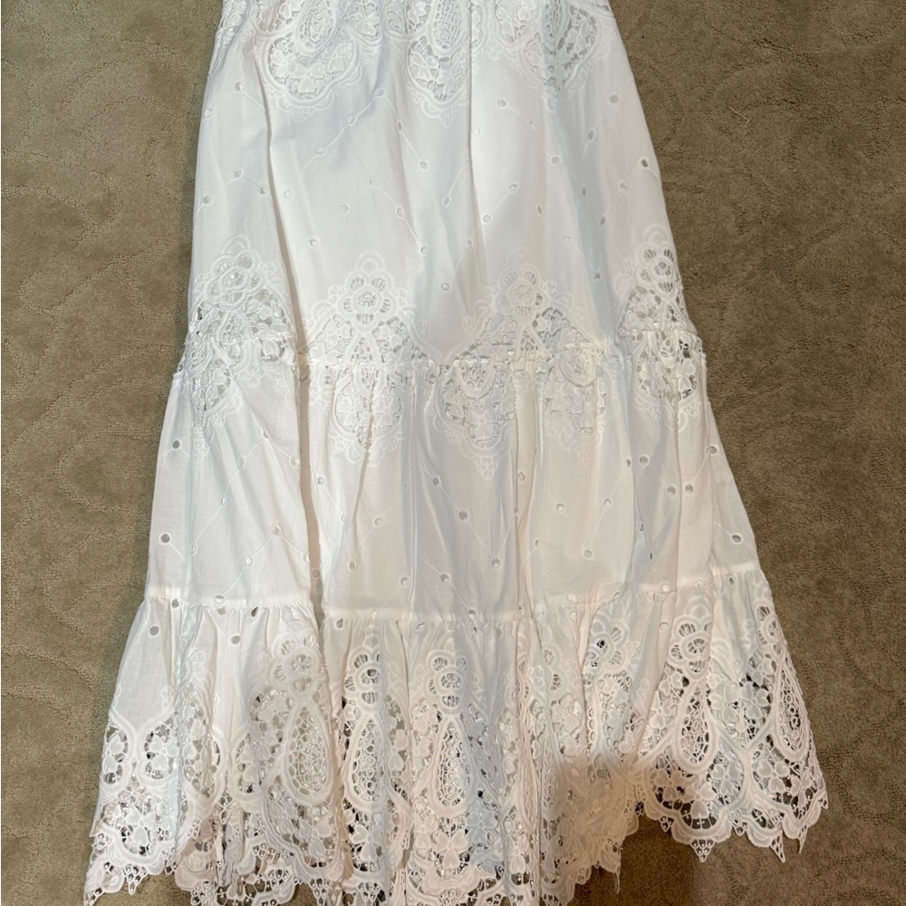 Cara Cara White Tiered Maxi Skirt